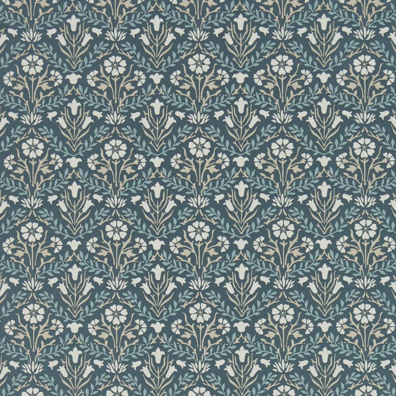 Morris & Co Bellflowers Wallpaper - Indigo/Linen Sample