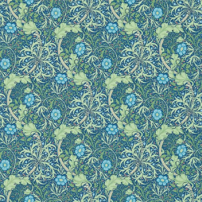 Morris & Co Seaweed Wallpaper - Cobalt/Thyme Sample