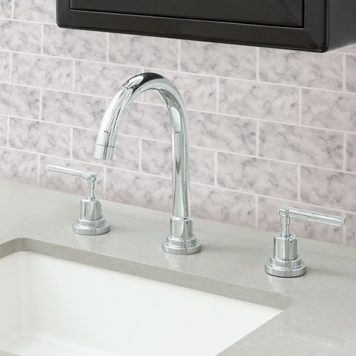 Pack of 4 Subway Carrara Peel & Stick Backsplash Self Adhesive Wall Tiles