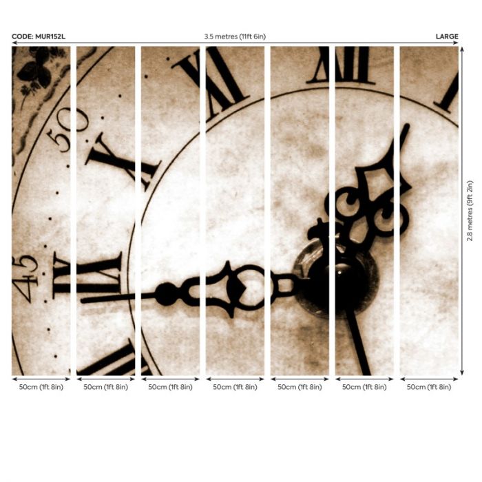 Origin Timepiece Wall Mural Sepia