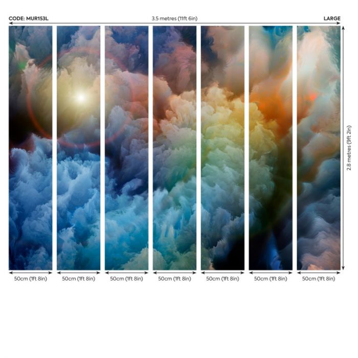 Origin Moody Clouds Wall Mural Multi
