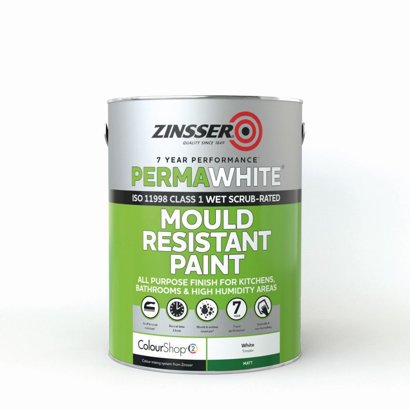Zinsser PermaWhite Matt Anti Mould Paint Decorating Centre Online
