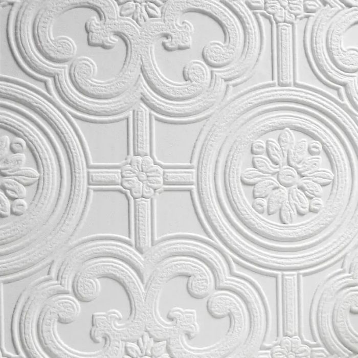 Anaglypta Luxury Egon Vinyl Wallpaper White Sample