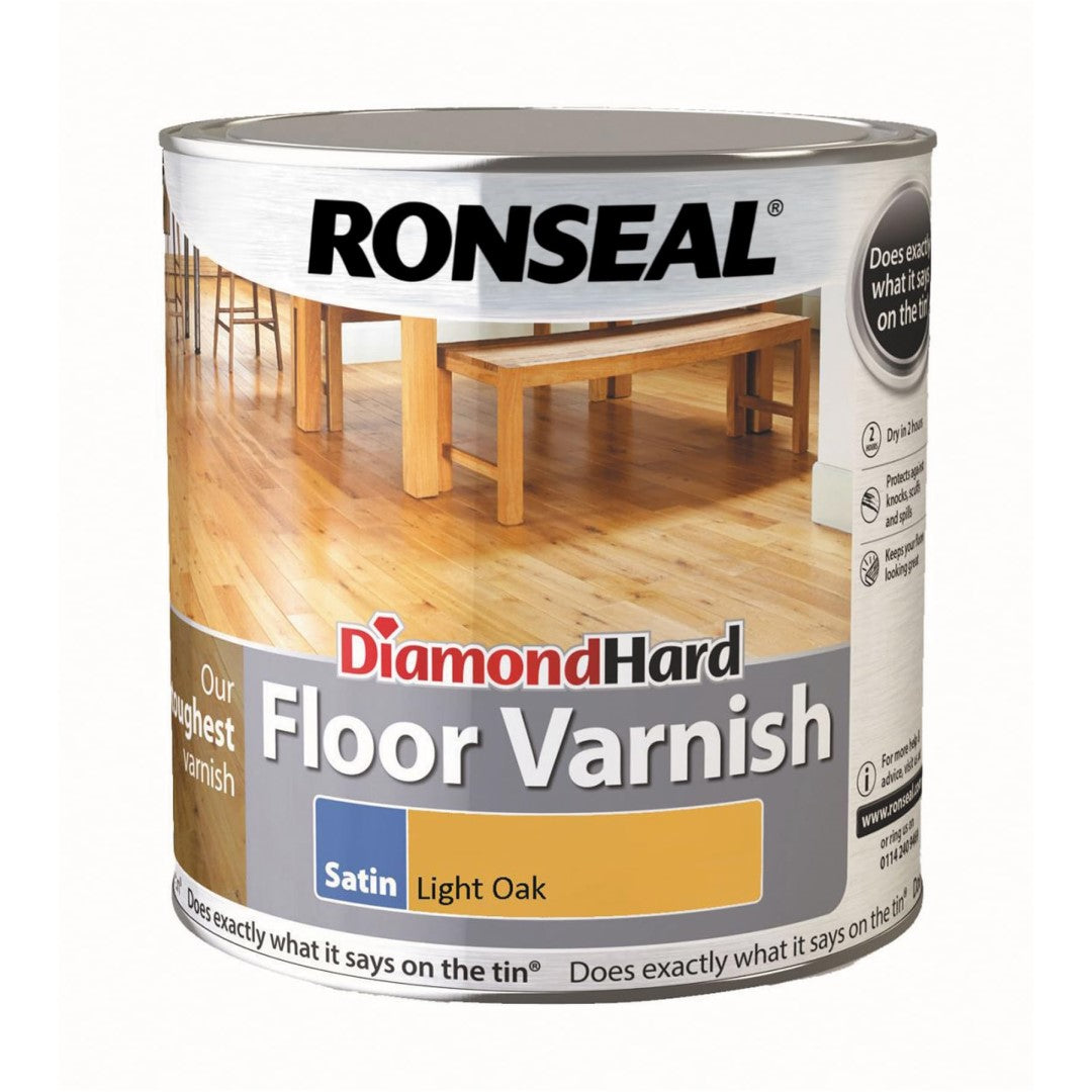 Ronseal Diamond Hard Floor Varnish - Light Oak - 2.5L