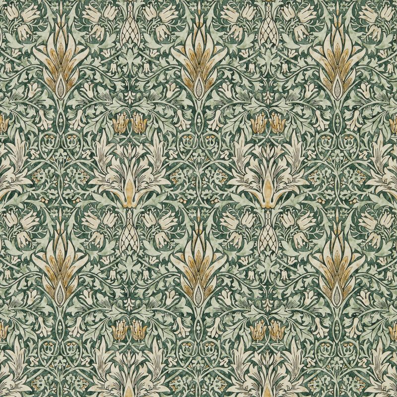 Morris & Co Snakeshead Wallpaper - Forest/Thyme Sample