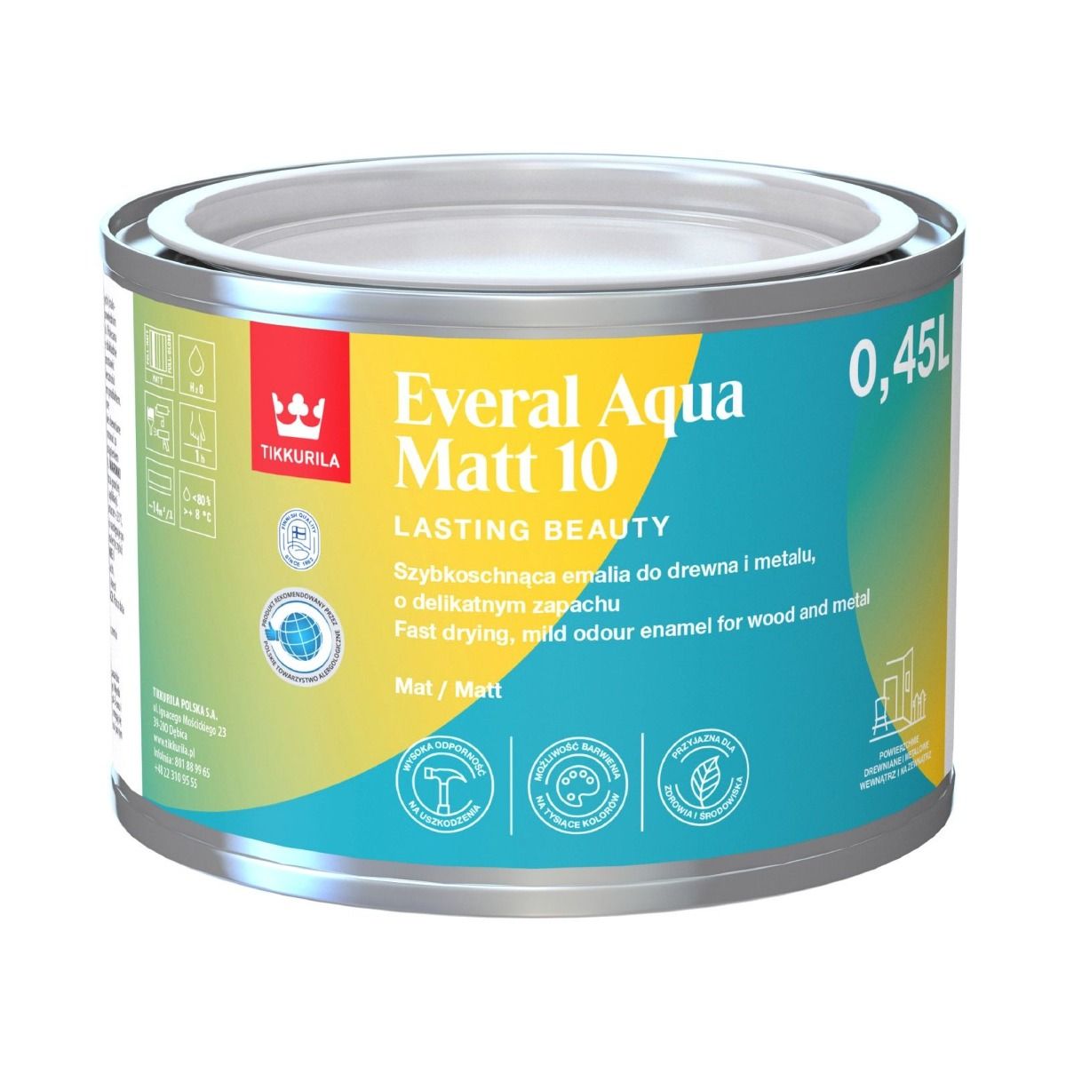 Tikkurila Everal Aqua 10 Tough Matt for Wood & Metal - Colour Match