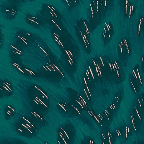 Clarke & Clarke Felis Wallpaper- Teal/Rose Gold Sample