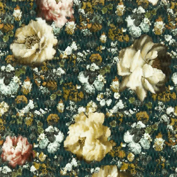 Clarke & Clarke Camile Wallpaper- Teal/Spice Sample