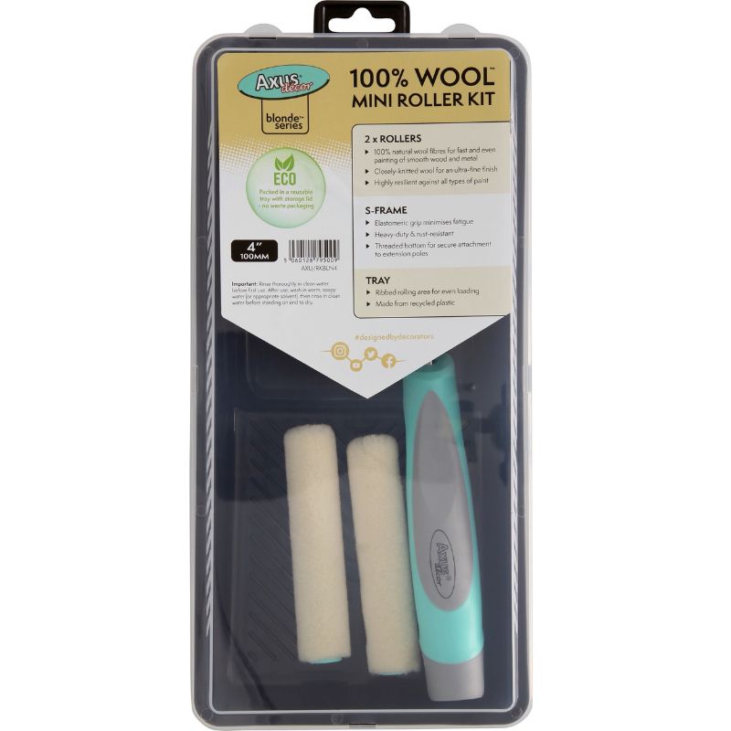 Axus Blonde 4" Mini Roller Kit (100% Natural Wool)