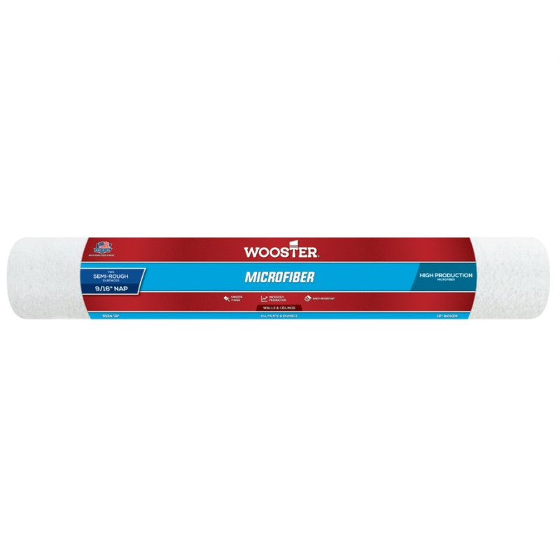Wooster 18" Microfiber 9/16" Nap Roller Sleeve - Medium Pile