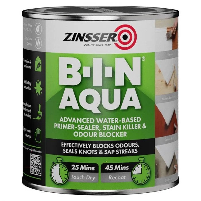 Zinsser BIN Aqua Primer - Tinted Colour Match – Decorating Centre Online