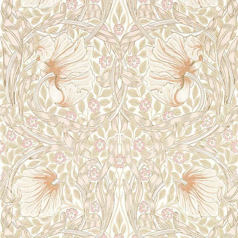 Morris & Co Pimpernel Wallpaper - Cochineal Pink Sample