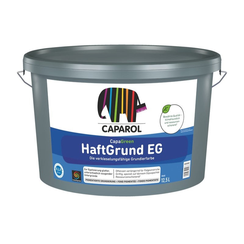 Caparol HaftGrund EG paint container on a white background