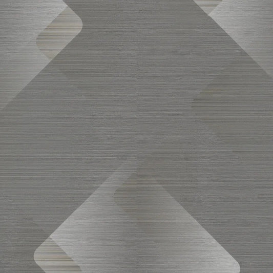Vertex Geometric Metallic Wallpaper Grey Sample