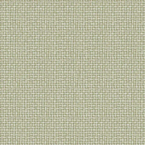 Basket Weave Green Wallpaper Sample