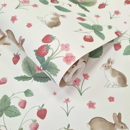 Bunnies & Berries Wallpaper