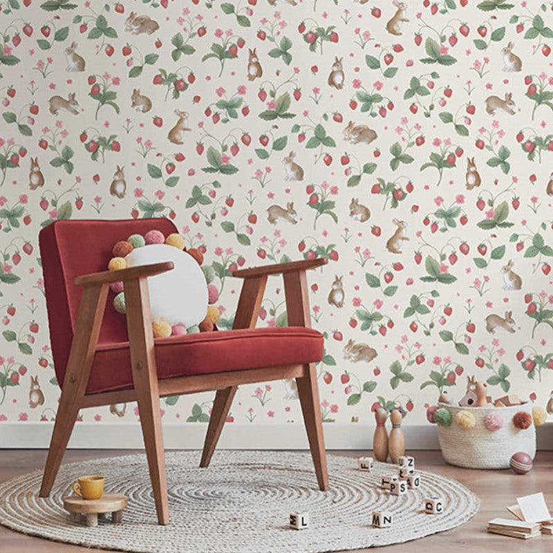Bunnies & Berries Wallpaper