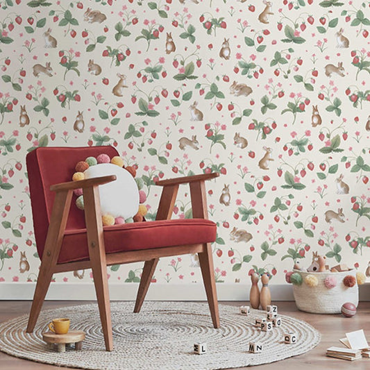 Bunnies & Berries Wallpaper