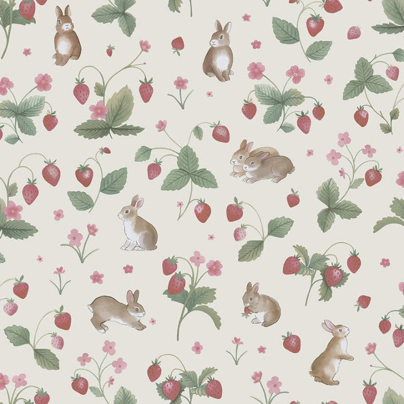 Bunnies & Berries Wallpaper Cream/Multi Sample