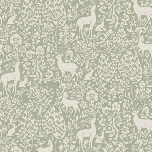 Deer Woods Woodland Wallpaper