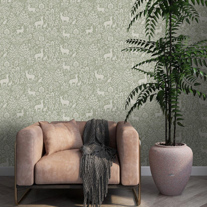 Deer Woods Woodland Wallpaper