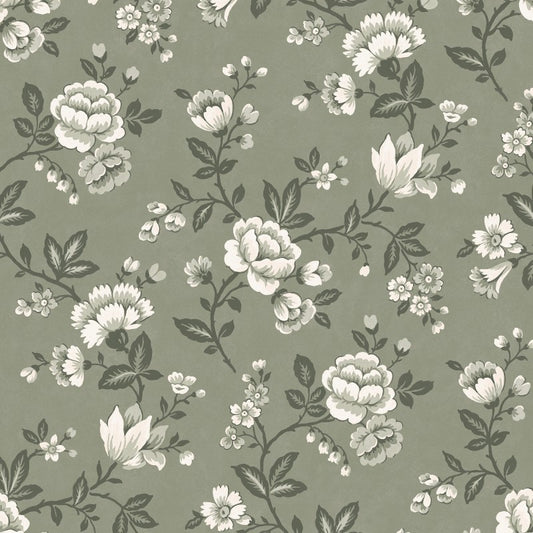 Laura Ashley Bradenbury Trail Wallpaper Sample - Antique Green