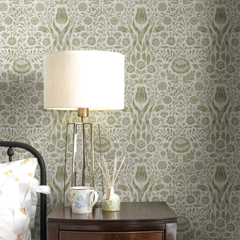 Laura Ashley Ashstead Damask Wallpaper