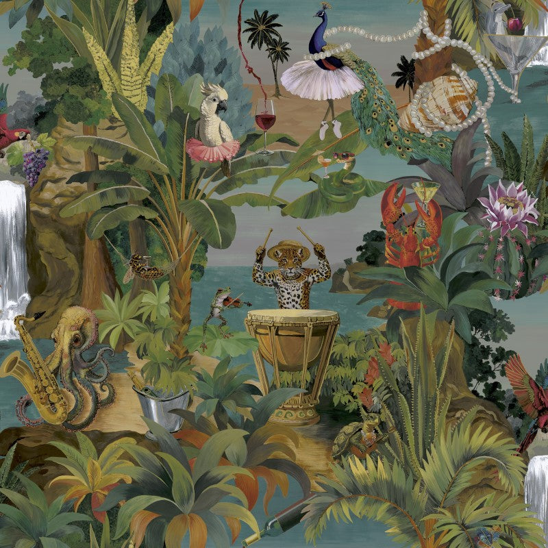 Animal Beach Party Wallpaper
