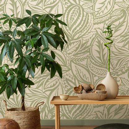 Paisley Leaf Wallpaper