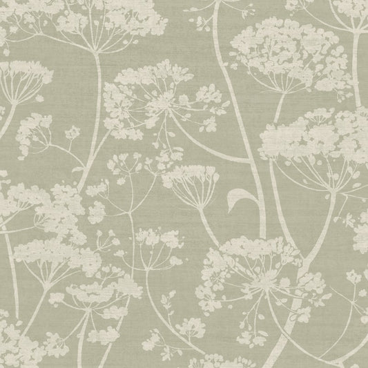 Cow Parsley Floral Trail Wallpaper Sage Sample