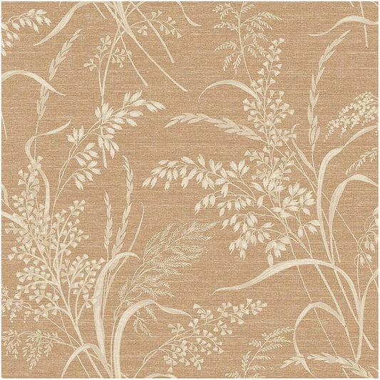 Prairie Botanical Wallpaper - Rust Sample