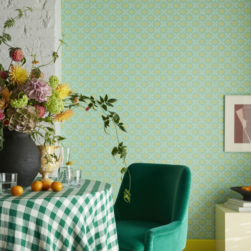 Little Greene Ditsy Block Wallpaper