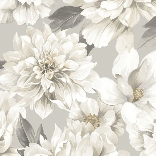 Celadon Boutique Floral Taupe Wallpaper Sample