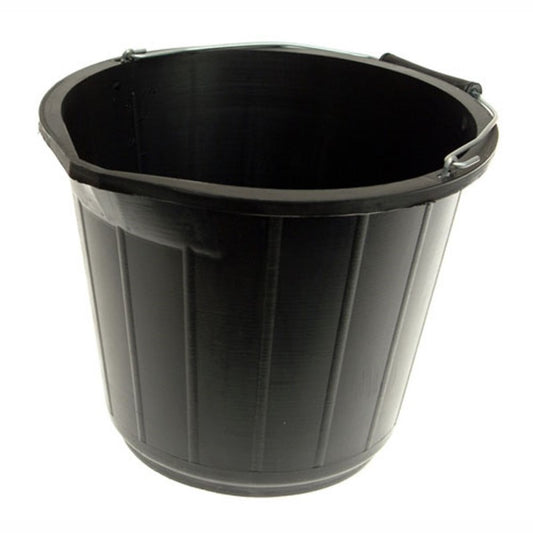 3 Gallon (15L) Lipped Black Bucket