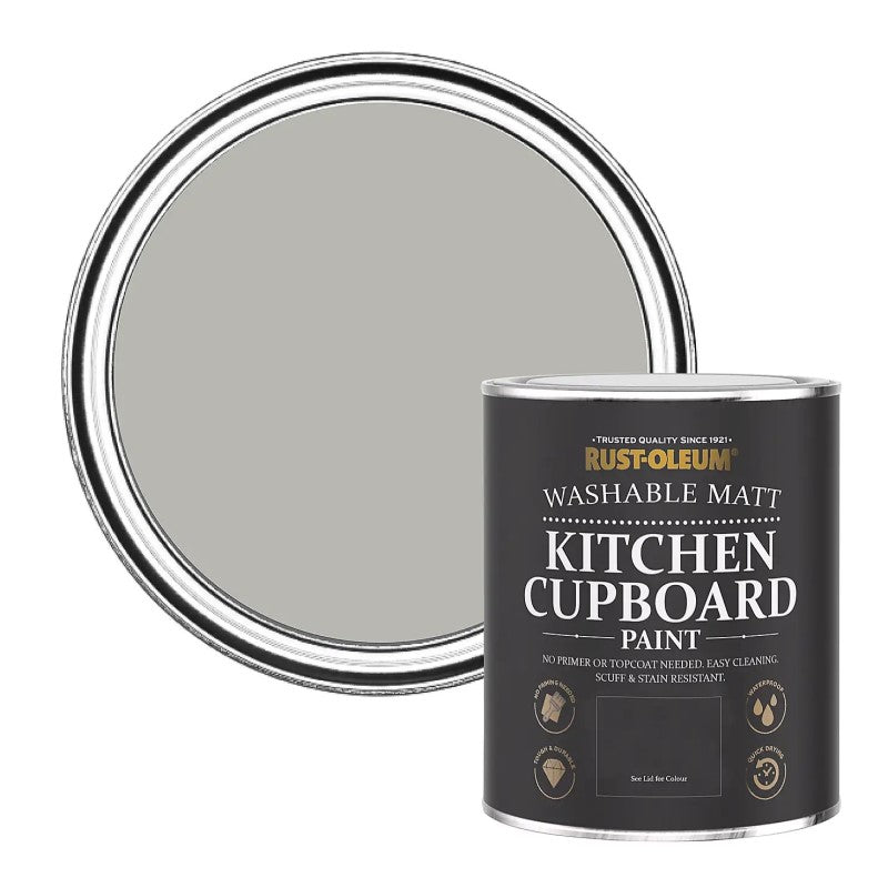 Rust Oleum Matt Kitchen Cupboard Paint - Grey Tree - 750ml