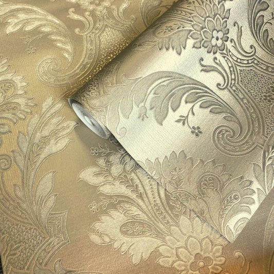 Amara Damask Printed Wallpaper Gold Sample