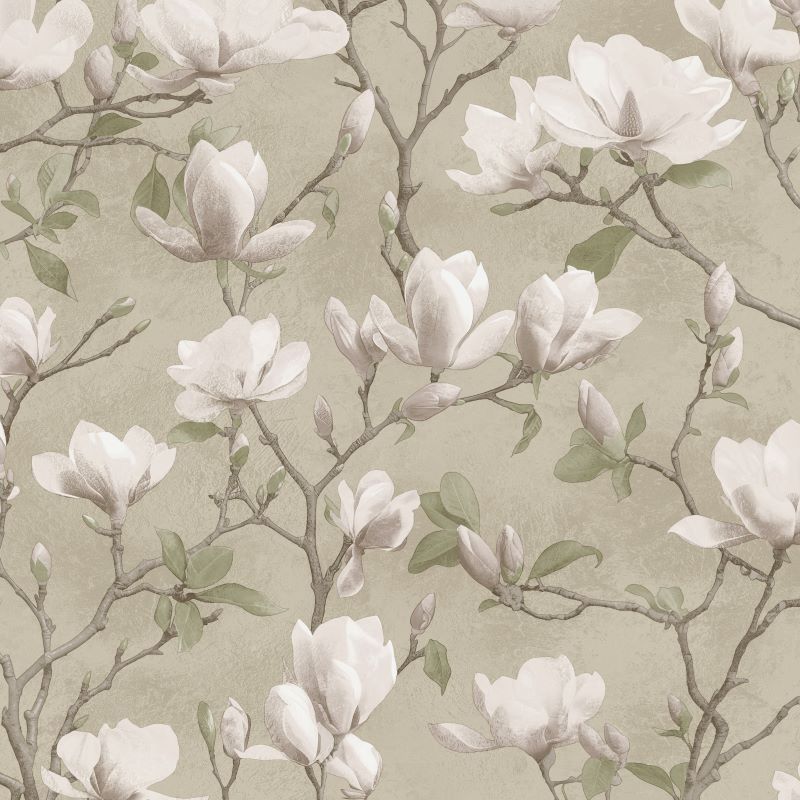 Magnolia Shimmer Wallpaper Beige/ Pink Sample