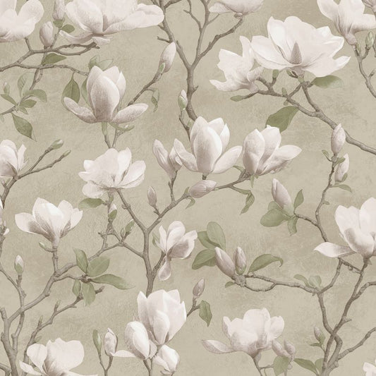 Magnolia Shimmer Wallpaper Beige/ Pink Sample