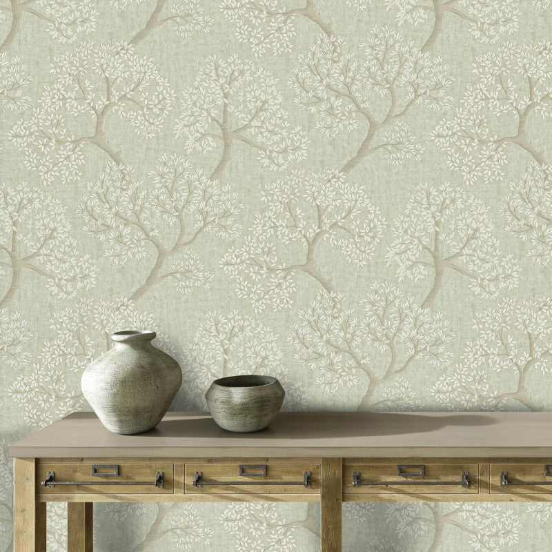 Giovanni Tree Metallic Wallpaper