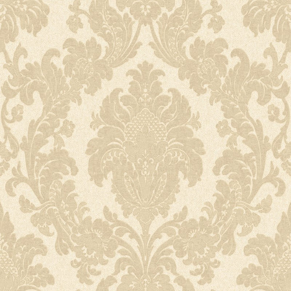 Ciara Glitter Damask Wallpaper - Cream Sample