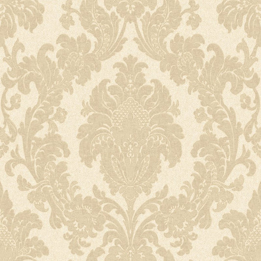 Ciara Glitter Damask Wallpaper - Cream Sample