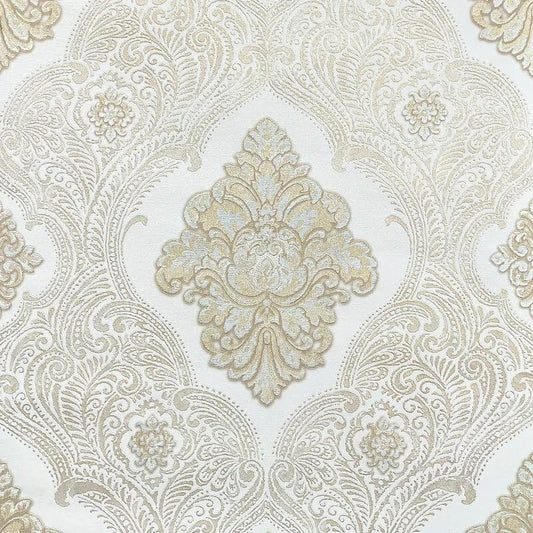 Ravella Damask Wallpaper - Gold Sample