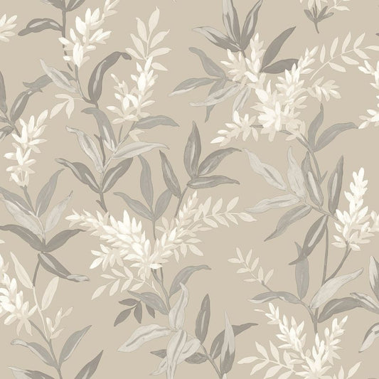 Olivia Floral Wallpaper Beige Sample