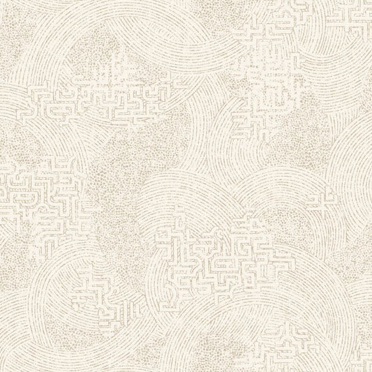 Richat Geometric Wallpaper Ivory Sample