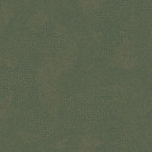 Richat Geometric Wallpaper Emerald Green Sample