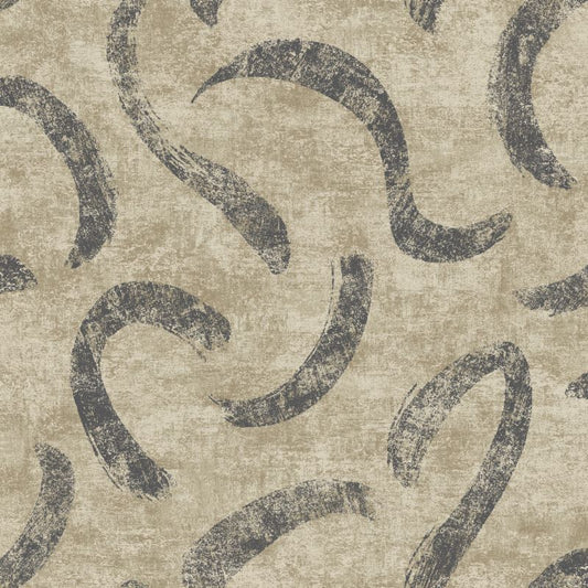 Sirocco Brushmark Wallpaper Linen/ Noir Sample