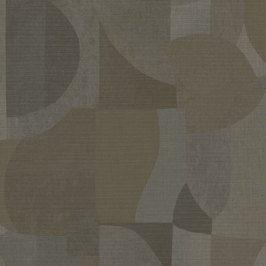 Dune Geometric Wallpaper Noir/ Mocha Sample