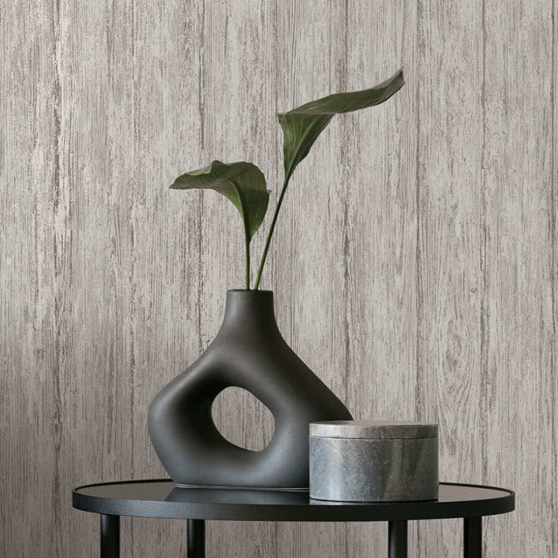 Sapele Distressed Wood Panel Wallpaper