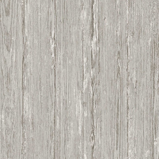 Sapele Distressed Wood Panel Wallpaper Sample - Grey