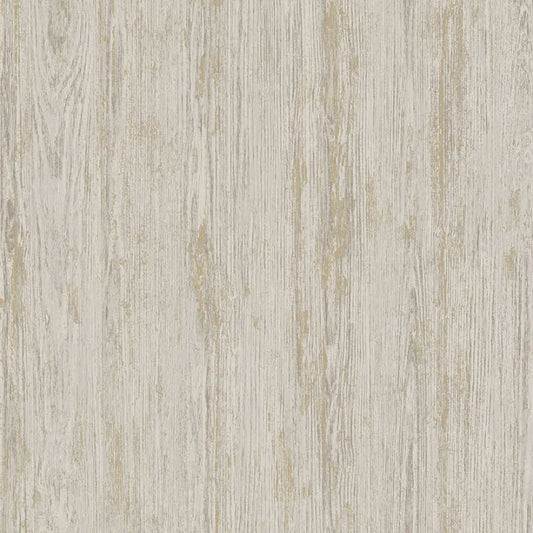 Sapele Distressed Wood Panel Wallpaper Sample - Dove